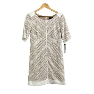 Tahari Lorimar Ivory Lace Sheath Dress Size 8 New With Tags